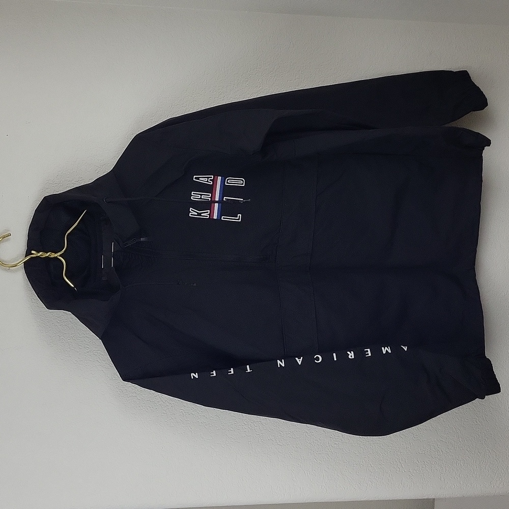 Khalid American Teen Black Hooded Pullover Windbreaker Size Small